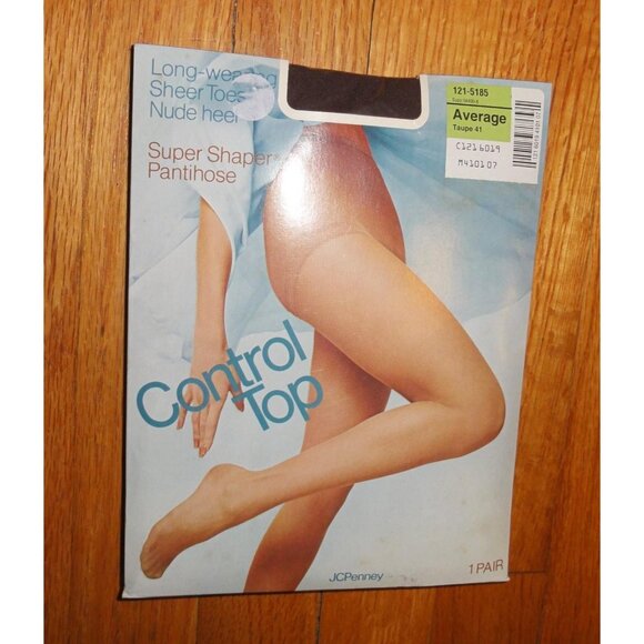 Vintage JC Penney Super Shaper Taupe Pantihose Average nylon sissy pantyhose - Picture 3 of 7